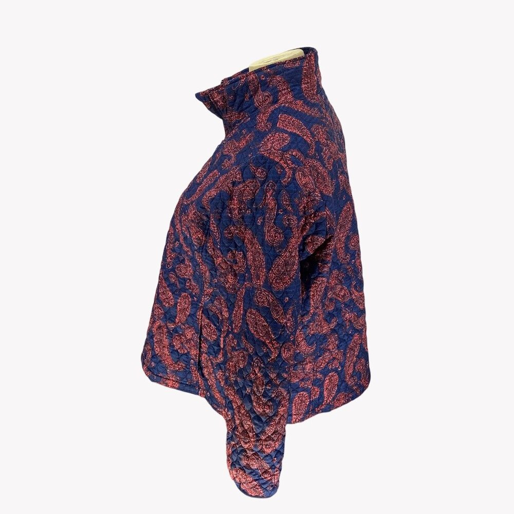 Lands End Womens 2X Quilted Paisley Jacket Primaloft Insulation Full Zip - Picture 4 of 6